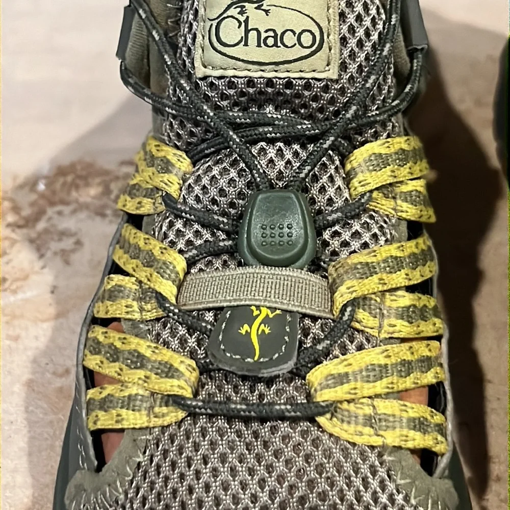 Chaco Outcross 2 Avocado Green and Yellow Outdoor Sandals